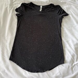 lululemon athletica Black Speckle Short Sleeve Tee